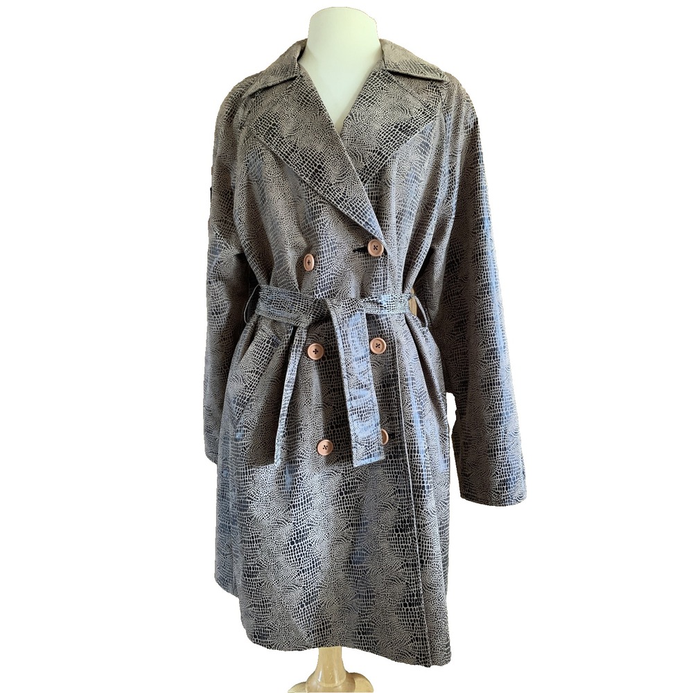 Vintage Valentina Women Coat Brown Black Print One Size Fit All